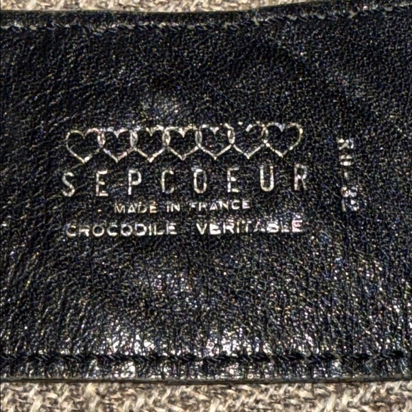 Sepcoeur Black Crocodile Leather Belt SZ 28.5/30.5 - Picture 6 of 6